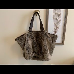 Faux Fur Pottery Barn Weekender Bag
